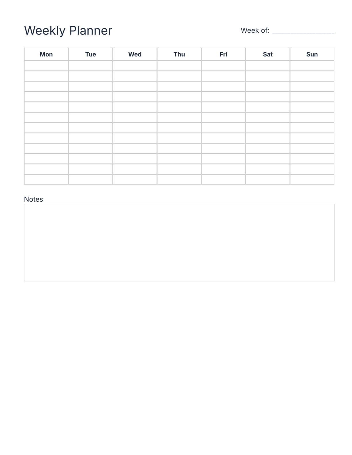 Weekly Planner Preview